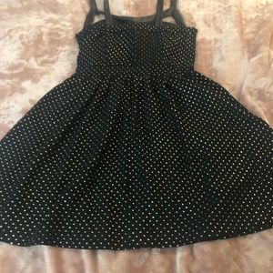 Little black dress with gold studs